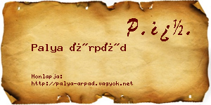 Palya Árpád névjegykártya