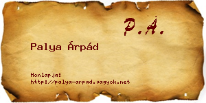 Palya Árpád névjegykártya